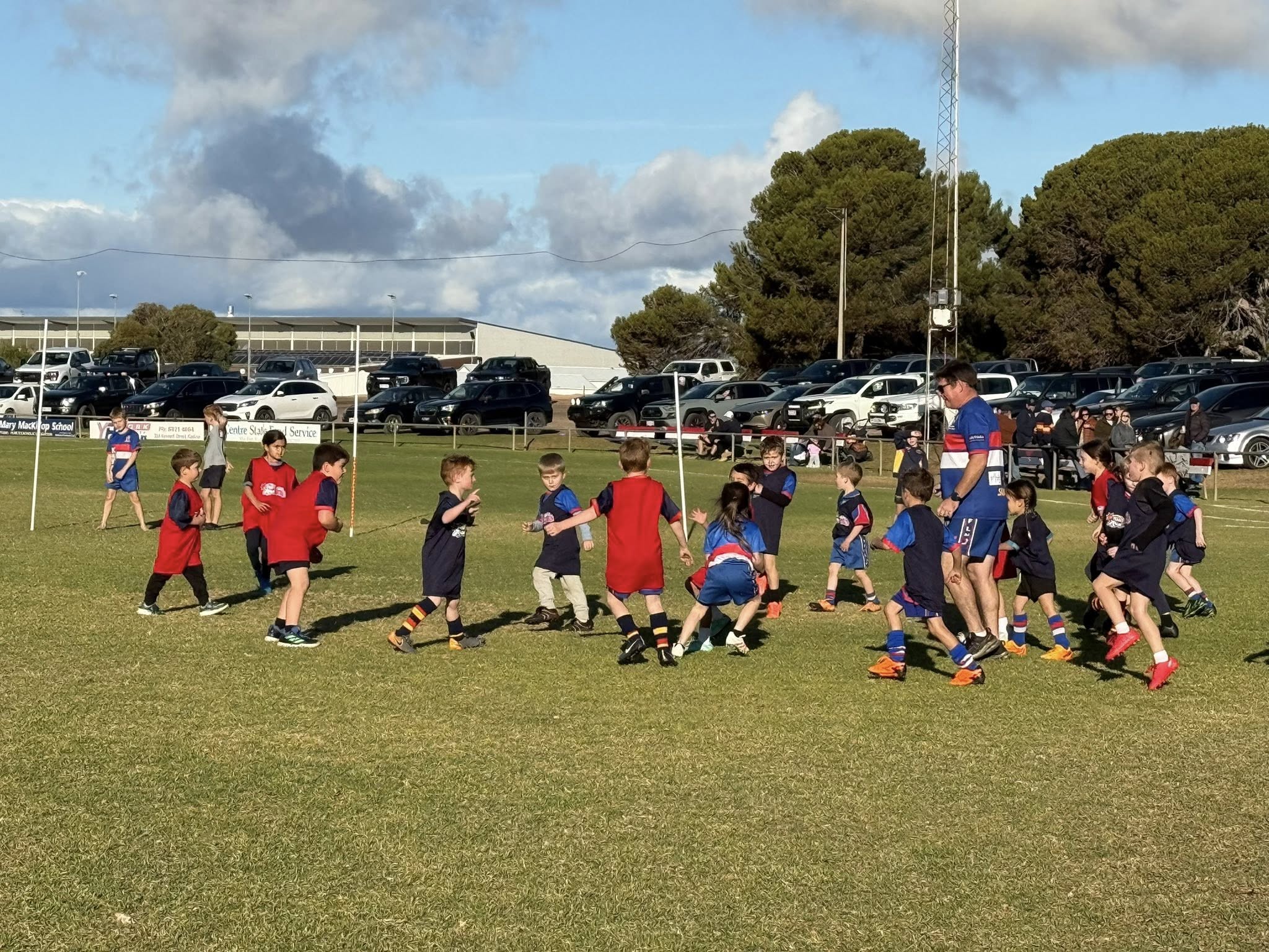 Junior Bulldogs players on game day at Wallaroo Oval